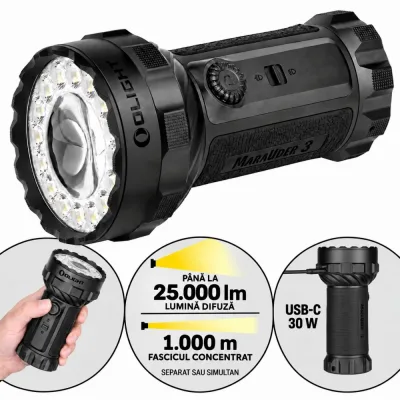 Lanterna Olight Marauder 3 - 25000 lumeni